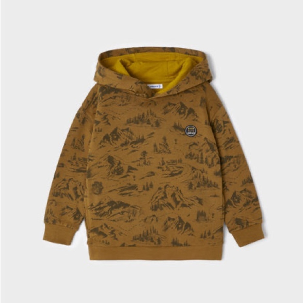 Size 2 Toddler Mayoral Tan Adventure Print Hoodie - Picture 2 of 3
